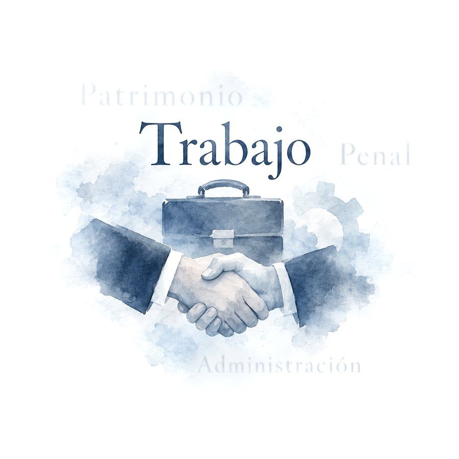 Acuarela de un apretón de manos ante un maletín: Trabajo